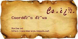 Csordás Éva névjegykártya