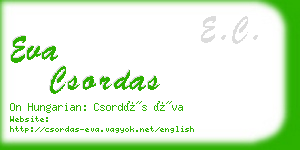 eva csordas business card